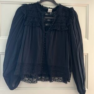 Anthropologie Akemi + Kin black lace blouse